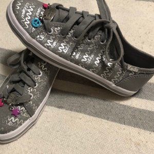 Sparkly Keds Sneakers with Charms, Size 13.5 Kids